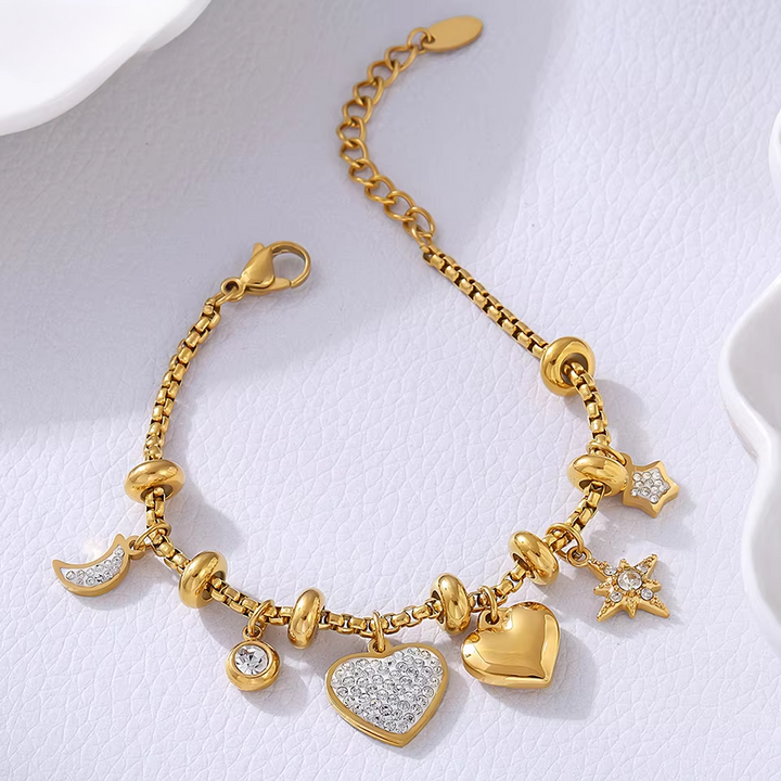 Twinkling Heart Charm Bracelet